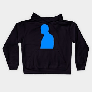 Looking Left Blue Shadowy Silhouette Kids Hoodie